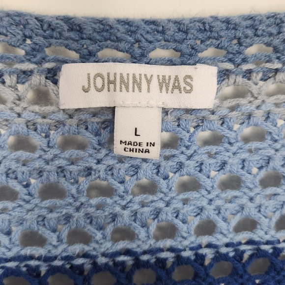 Johnny Was Size LARGE Striped Crochet Sweater NWOT - Picture 9 of 11